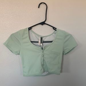 BRAND NEW W/ TAGS‼️‼️ PrettyLittleThing Button up Swim Top💚